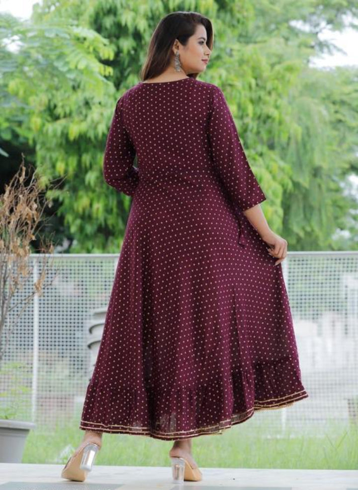 Rayon Polka Design Anarkali Kurti